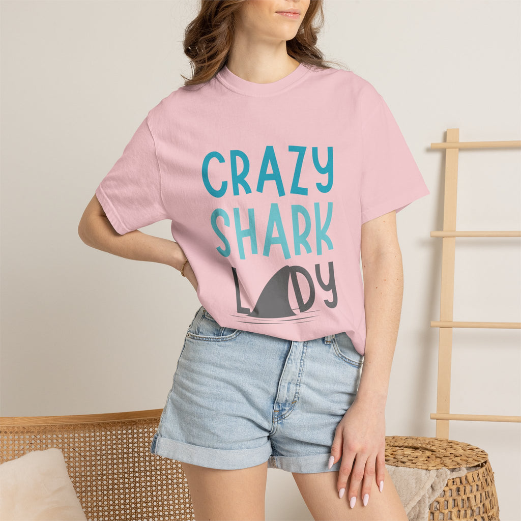 Crazy Shark Lady Shirt — Funny Ocean Lover Tee, Beach Gift for Shark Obsessed Women