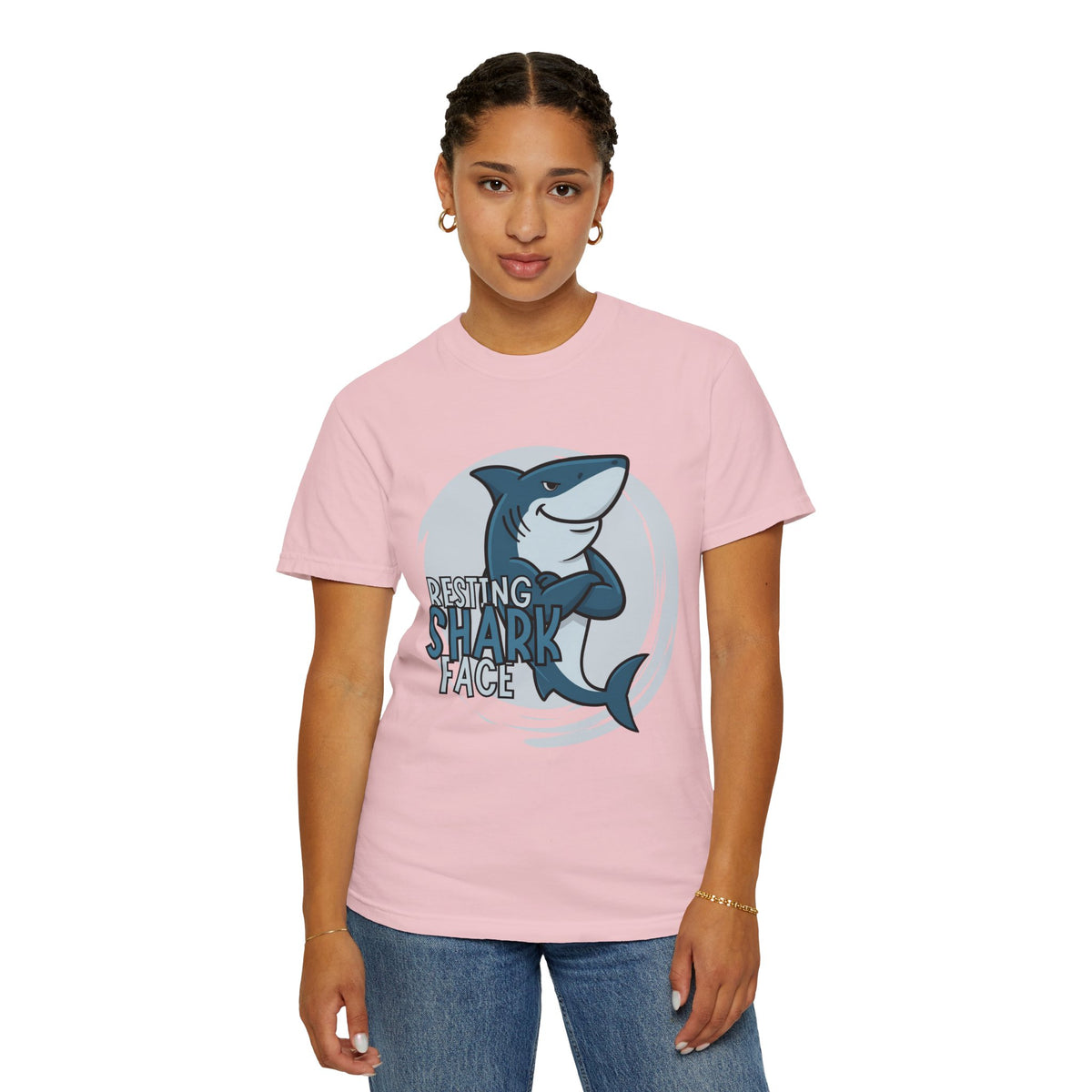 Resting Shark Face Shirt — Funny Ocean Lover Tee, Beach Gift for Women & Men